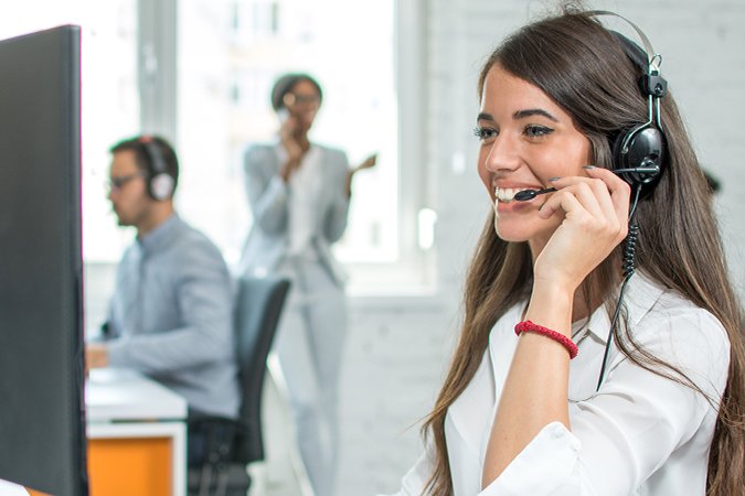 Telefoondienst vrouw